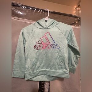 Adidas Light Green Hoodie with Colorful Logo